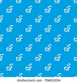 Black snake wriggling pattern repeat seamless in blue color for any design. Vector geometric illustration