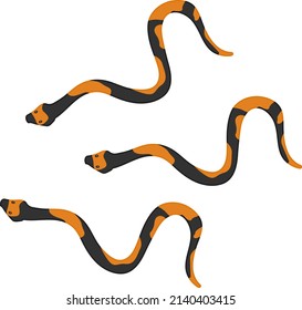 Black snakes, illustration, vector on a white background.