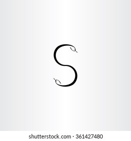 black snakes letter s vector icon design