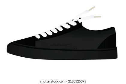 zapato de zapatilla negra. ilustración vectorial