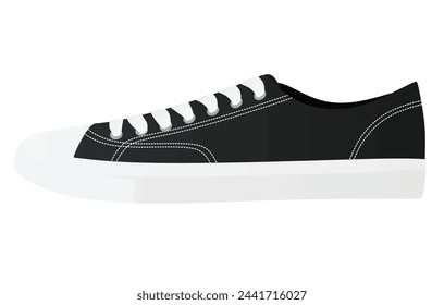 Black sneaker shoe. vector illustration