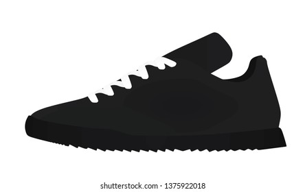 Black sneaker. vector illustration
