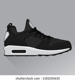 black sneakers design icons, vector EPS 10