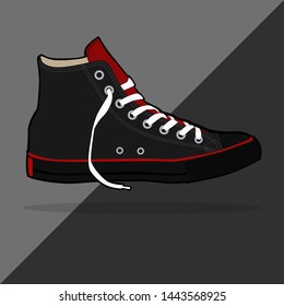 black sneakers. for sneakers lovers, it can be used as a wall display, poster and part of vector design. vector