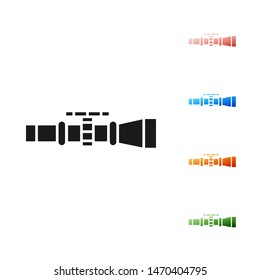 Black Sniper optical sight icon isolated on white background. Sniper scope crosshairs. Set icons colorful. Vector Illustration
