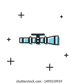 Black Sniper optical sight icon isolated on white background. Sniper scope crosshairs.  Vector Illustration