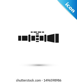 Black Sniper optical sight icon isolated on white background. Sniper scope crosshairs.  Vector Illustration