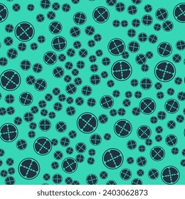 Black Sniper optical sight icon isolated seamless pattern on green background. Sniper scope crosshairs.  Vector