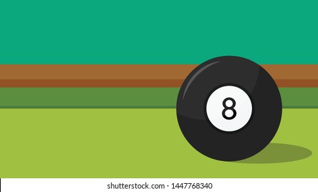 Black Snooker ball vector. wallpaper. background. free space for text. copy space.