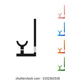 Black Snorkel icon isolated on white background. Diving underwater equipment. Set icons colorful. Vector Illustration