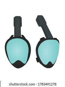 Black snorkeling mask. vector illustration