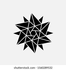 the black snow diamond star vector logo with white background