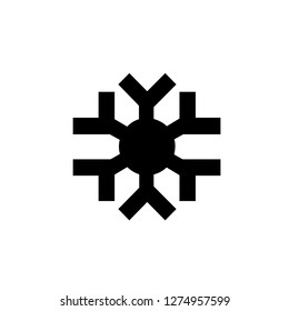 Black snow flake icon. Vector Illustration