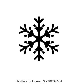 Black Snow flake silhouette vector illustration on white background