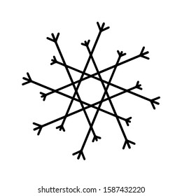 Black snow flake vector element