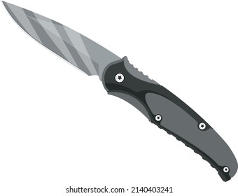 Cuchillo negro de nieve, ilustración, vector sobre un fondo blanco.