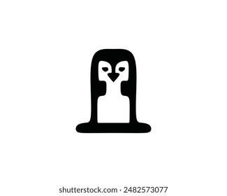 diseño de logotipo de Ilustración vectorial de Imagen de pingüino de nieve negro