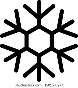 Black Snowflake icon isolated on white background.  Vector Illustration