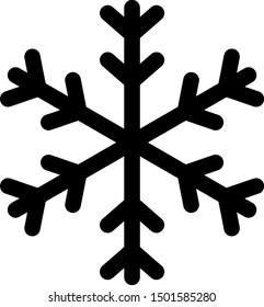Black Snowflake icon isolated on white background.  Vector Illustration