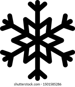 Black Snowflake icon isolated on white background.  Vector Illustration