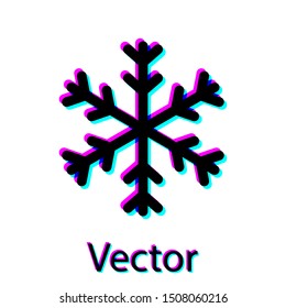 Black Snowflake icon isolated on white background.  Vector Illustration