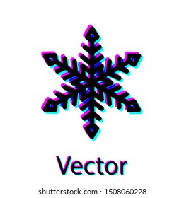 Black Snowflake icon isolated on white background.  Vector Illustration
