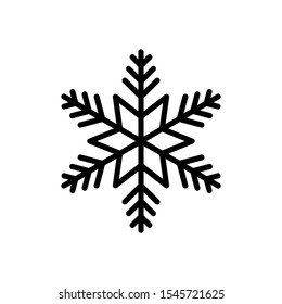 Black Snowflake icon isolated on white background. Vector Illustration. EPS10