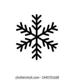 Black Snowflake icon isolated on white background. Vector Illustration. EPS10
