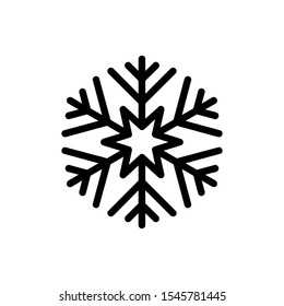 Black Snowflake icon isolated on white background. Vector Illustration. EPS10