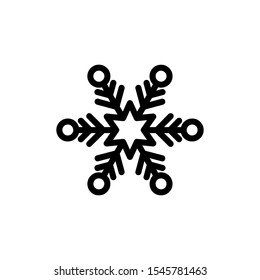 Black Snowflake icon isolated on white background. Vector Illustration. EPS10