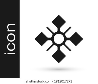 Black Snowflake icon isolated on white background.  Vector