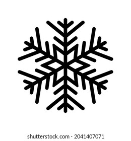 Copo de nieve negro. Diseño de logotipo de iconos .  Símbolo de invierno de cristal de hielo. Plantilla para diseño invernal. Ilustración vectorial aislada 