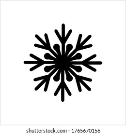 Icono de copo de nieve negro sobre blanco. emblema de Navidad e invierno. Stencil, diseño estridente. Ilustración de material vectorial. EPS 10