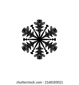 black snowflake icon on white background.vector
