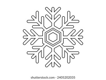 Black snowflake icon on white background.