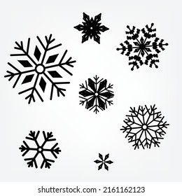 icono de copo de nieve negro activado en fondo gris.vector