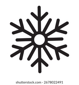 Black snowflake icon. Black snowflakes, winter vector illustration. Simple hand drawn snow flakes. Snowflakes Christmas design. Different shape sign symbol. White background. Childish style. Isolated.