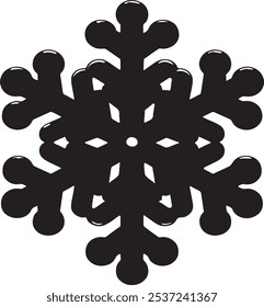 A black snowflake on a white background