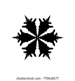 black snowflake on white background. Snowflake icon 
