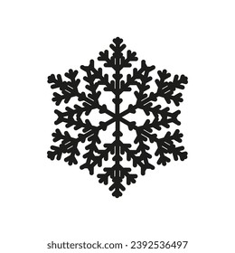 Schwarze Schneeflocken auf isoliertem Hintergrund. Schnee-Ikone Silhouette. Vektorgrafik für Hintergrund und Dekoration
