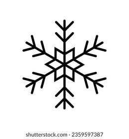vector de copo de nieve negro sobre fondo blanco