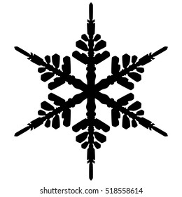 Black snowflake vector on white background