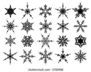 Black snowflakes collection