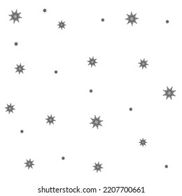 
un montón de copos de nieve negros sobre fondo blanco, fondo de invierno, patrón de Año Nuevo