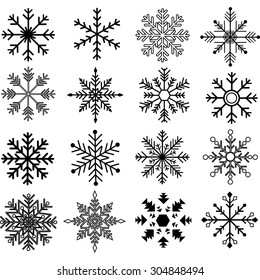 Black Snowflakes Silhouette Collections