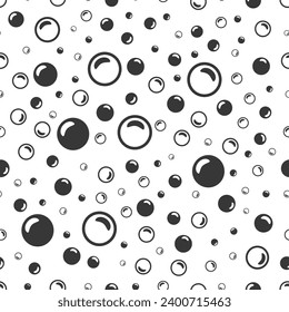 black soap bubbles on a white background mouse. Bubbles vector background with flat line icons. illustration. pattern