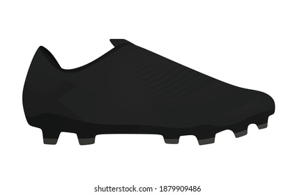 Black soccer boot. vector illustation