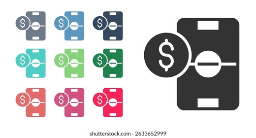 Black Soccer football betting money icon isolated on white background. Football bet bookmaker. Soccer betting online make money. Set icons colorful. Vector