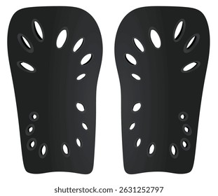 Black soccer shin pads. vector