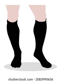 Black Soccer Socks Template Vector on White Background